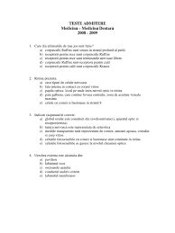 În domeniul medicină dentară 2018. Teste Admitere Medicina Si Medicina Dentara