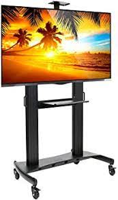 A tv stand that sits on wheels is very practical because you can adjust its position according to where you're standing. Amazon Com Heavy Duty Universal Rolling Tv Stand Mobile Tv Cart With Wheels For 60 Inch To 100 Inch Flat Screen Led Lcd Oled Plasma Tvs Furniture Decor