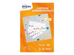 Maybe you would like to learn more about one of these? Avery 48 Cartes De Correspondance A Bords Lisses 128 X 82 Mm 260 G M Impression Jet D Encre C2318 12 Pas Cher Bureau Vallee