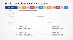 Simple Gantt Chart Powerpoint Diagram