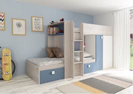 lit superpose 2x90x190 cm melymelo chene blanc bleu pas cher lit enfant but iziva com lit superpose lit design lit superpose enfant