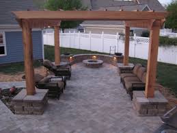 Paver Patio Firepit Arbor Easy Decor Home In 2020 Backyard Patio Backyard Pergola Patio