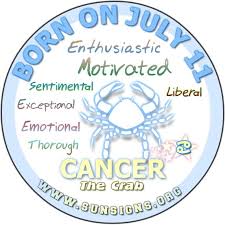 Compounding cancer's emotional nature is the crab's psychic and empathic abilities. July 11 Zodiac Horoscope Birthday Personality Sunsigns Org