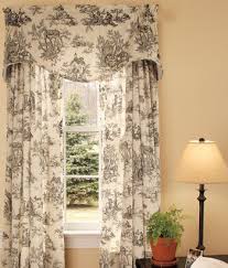 red toile curtains