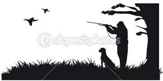 Hunter With Dog Hunting Animals In The Forest Black And White Silhouette Silhouette Noire Silhouette Animaux Animaux