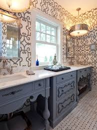 These bathroom ideas combines a colonial style with a luxurious modern bathroom. Gray And Blue Bathroom Ideas Eclectic Bathroom Hendel Homes