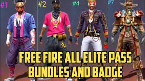 Free fire june 2020 update: Free Fire All Elite Pass Bundles And Badge Symbol List Season 1 To 35 Garena Free Fire Youtube