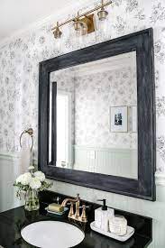 Dry Brushed Black Mirror Makeover Bathroom Mirror Makeover Mirror Makeover Bathroom Mirror Frame