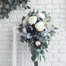 Maybe you would like to learn more about one of these? Dusty Blue Cascading Bouquet Bridal Eucalyptus Cascading Etsy
