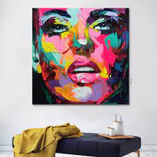 Using a black canvas for an acrylic painting is actually very easy and yields stunning results! Palette Knife Painting Portrait Face Painting Acrylic Impasto Figure On Canvas Hand Painted Francoise Nielly Wall Art Pictures Art Pictures Wall Art Picturepainting Acrylic Aliexpress