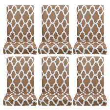 Jiuhong stretch removable washable short dining chair protector cover slipcover its stretchable fabric will help you make it a good fit for your sofas and chairs. Camel Prosperveil 4pcs Geometric Flower Chair Covers Removable Stretch Spandex Fabric Chair Slipcovers Seat Covers Protector For Dining Room Wedding Party Hotel Home Decor Bedding Linens Slipcovers Organideia Pt