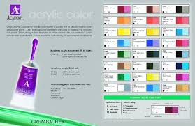 Grumbacher Academy Acrylic Paint Chart Acrylic Painting Lessons Paint Charts Acrylic Colors