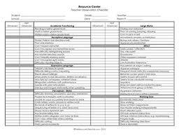 Student Observation Checklist 1 Teacher Or Administrator Classroom Observation Checklist Classroom Observation Teacher Observation