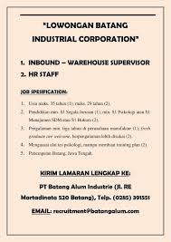 Lowongan kerja pt sukorintex batang / lowongan kerja pt. Lowongan Kerja Terbaru Dari Batang Loker Pekalongan Facebook
