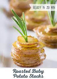 Roasted Potato Recipes Roasted Baby Potato Stacks Recipe Food Food Processor Recipes Recipes