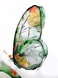 Green Butterfly Watercolor Art Original Artwork Nature Wall Art For Home Unique Gift For Birthday Butterfly Art Print Original Watercolor Art Art Painting