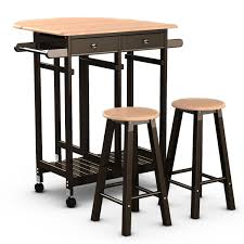 Check spelling or type a new query. Mobile Kitchen Island Cart Breakfast Table With 2 Stools Fastfurnishings Com