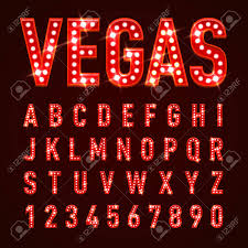 Retro Volumetric Signboard Letters With Red Light Bulbs Royalty Free Cliparts Vectors And Stock Illustration Image 77462997