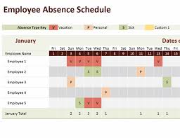 Check out the annual leave management template user guide for full details of the comprehensive list of vacation/leave can be recorded as half day or full day. Employee Absence Schedule