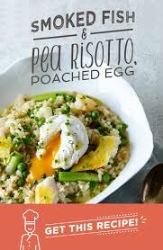 Smoked Fish Pea Risotto Poached Egg Recipe Gousto Recipe Smoked Fish Recipe Risotto Recipes Smoked Fish