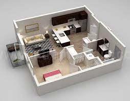 3d Modern Floorplans Models With Different Views Houseplans Small House Design Sims House Design Floor Plan Design