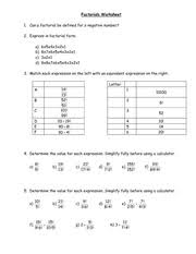 Just in case you seek guidance on concepts of. Factorials Worksheet Factorials Worksheet 1 Can A Factorial Be Defined For A Negative Number 2 Express In Factorial Form A B C D 6x5x4x3x2x1 Course Hero