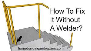 How To Repair Metal Stairway Hand Railing Base Damage Without A Welder Youtube
