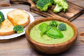 Place broccoli florets in the top basket and sprinkle lightly with sea salt (optional). Ready To Eat Fresh Hot Broccoli Puree Soup With Pieces Stock Photo Crushpixel