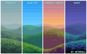 As you increase the distance between you and an object, the dense atmosphere between you increases as well, until eventually. Atmospheric Perspective Study Part 2 Ambient Light Variation Pixelart