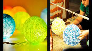 Namun bisa juga jika dijadikan lampion gantung. Lampu Lampion Dari Benang Dan Balon Youtube