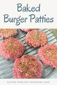 Baked Burger Patties Recipe Baked Burgers Recipes Burger Patty Recipe