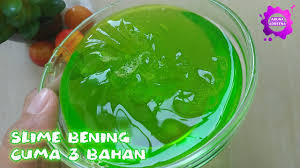 Cara Membuat Slime Dengan 3 Bahan Bening Youtube