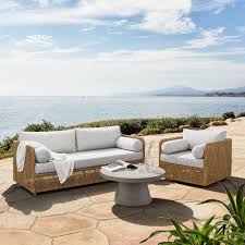 Check spelling or type a new query. Coastal Outdoor Sofa Swivel Chair Concrete Pedestal Round Coffee Table Set