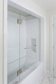 Marble Tub Alcove Transitional Bathroom Glass Tub Tub Doors Tub Shower Combo