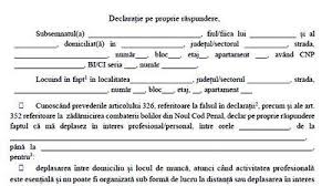 Completând această declarație, părintele se obligă să respecte măsurile de protecție impuse, să. Declaratia La Purtator Pentru Iesirea Din Casa A Fost Publicat Modelul Oficial Al Declaratiei Pe Proprie Raspundere Pe Care Romanii Vor Trebui Sa O Completeze Pentru A Putea Parasi Locuintele Dupa