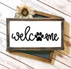 Welcome Paw Print Svg Welcome Sign Svg Welcome Pet Paw Svg Welcome Dog Paw Svg Gift For Pet Lo Dog Decor Pet Signs Dog Crafts