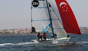 Racing was tight for the 15 of the 21 49erfxs that will see each other this summer in tokyo, japan for the 2020 olympic games. Singapore Sailing Federation