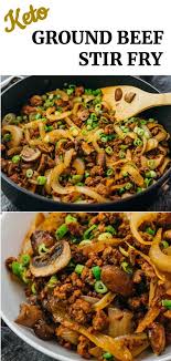 Ground Beef Mushroom Onion Stir Fry Savory Tooth In 2020 Ground Beef Recipes Healthy Healthy Meat Recipes Beef Recipes For Dinner