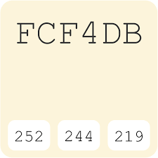 Mccormick Paints Shell White Fcf4db Hex Color Code