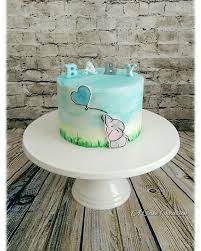 Hand Painted Elephant Baby Shower Cake Elephant Baby Shower Cake Baby Shower Cakes For Boys Hand Painted Cakes