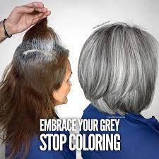 Embrace Your Grey And Stop Coloring Check The Link Below For How I Did This With Formula Gray Hair Growing Out Blending Gray Hair Transition To Gray Hair