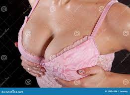 Pretty Girl Holding Her Breasts Stock Photo - Image of desire, pink:  20654398