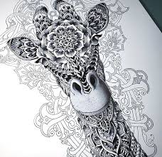 Larger giraffe tattoos generally contain more detail and are done realistically. Amazing Pattern Giraffe Tattoo Design