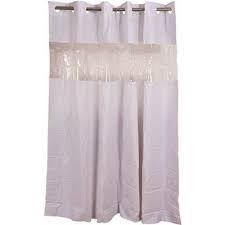 This shower curtain is machine washable for easy care. Hookless Part Hbh08vis01 Hookless 71 In X 74 In White Vision Shower Curtain With Clear Vinyl Window Shower Curtains Liners Home Depot Pro