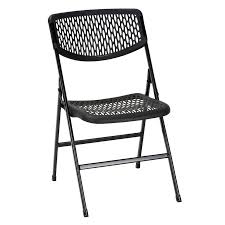 What are some popular features for folding chairs? Cosco Black Standard Folding Chair With Mesh Seat Indoor In The Folding Chairs Department At Lowes Com