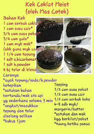 Bahan a 1 cawan serbuk koko | diayak 1 cawan gula pasir 1 cawan susu cair 1 cawan minyak masak 1/2 cawan susu pekat. Pin On Yummy
