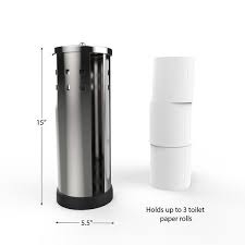 You will always have a roll of toilet paper in the reach of the hand. Freestanding Toilet Paper Holder Canister Toilet Tissue Bathroom Storage Chrome Polished Stainless Steel By Windsor Home On Sale Overstock 18045411