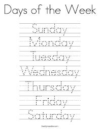 We will be running a 7 part series {yep, one for each day of the week}. Days Of The Week Printable Coloring Pages Coloring Home