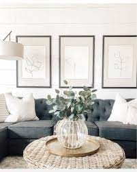 Charcoal Sofa Natural Pillows Farm House Living Room Living Room Decor Living Room Designs