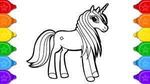 Cute unicorn coloring pages for kids. Glitter Unicorns By Rainbow Drawing And Coloring Page For Kids How To Draw Glitter Unicorns Youtube